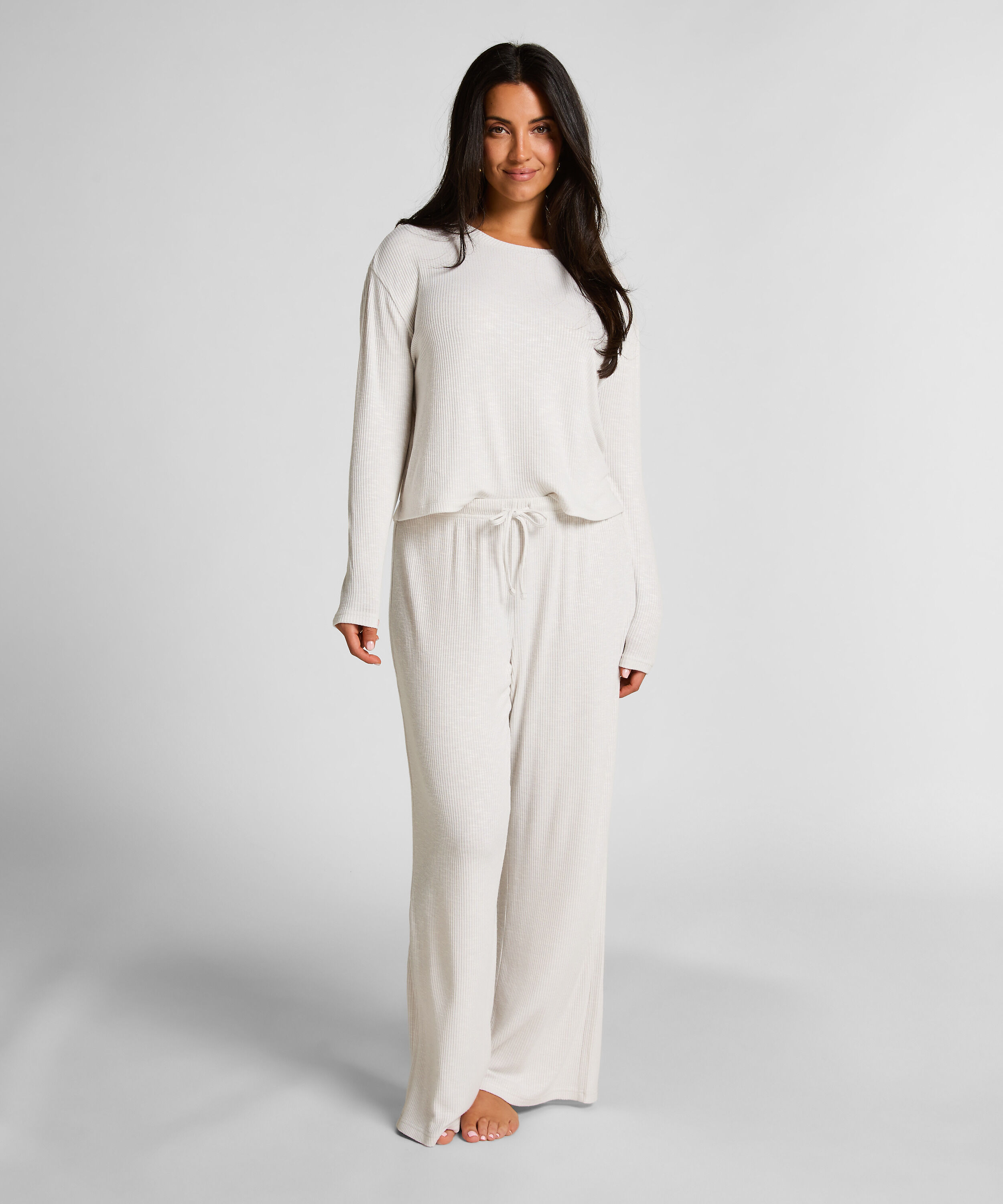 Pyjamabukser Pointelle, Beige