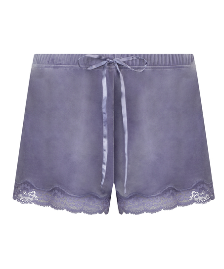 Velvet lace shorts, Lilla