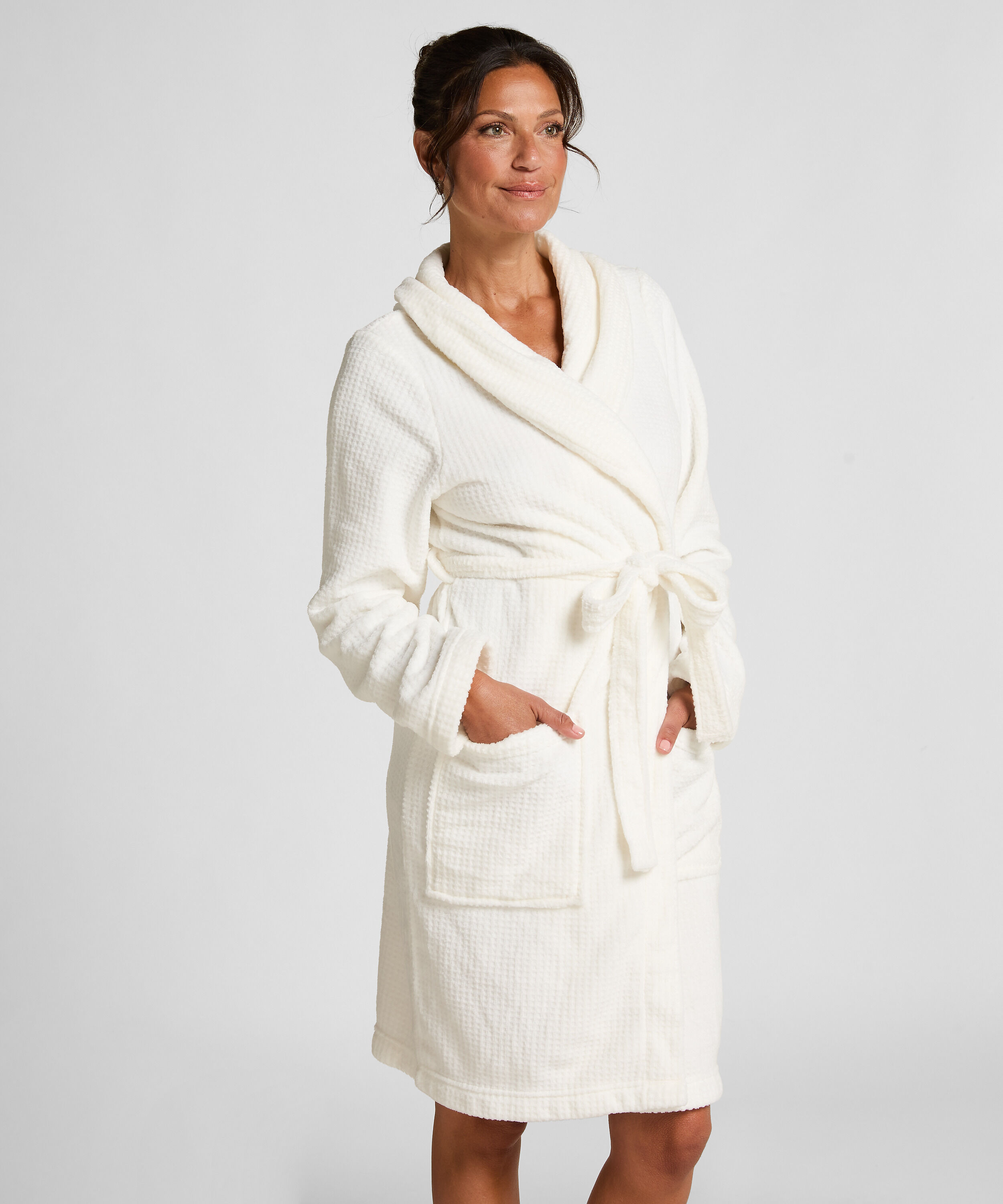 Badekåpe Fleece, Hvit Badekåpe Fleece, Hvit