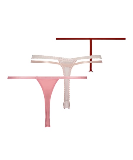 3-pakning g-strengtruser, Rosa