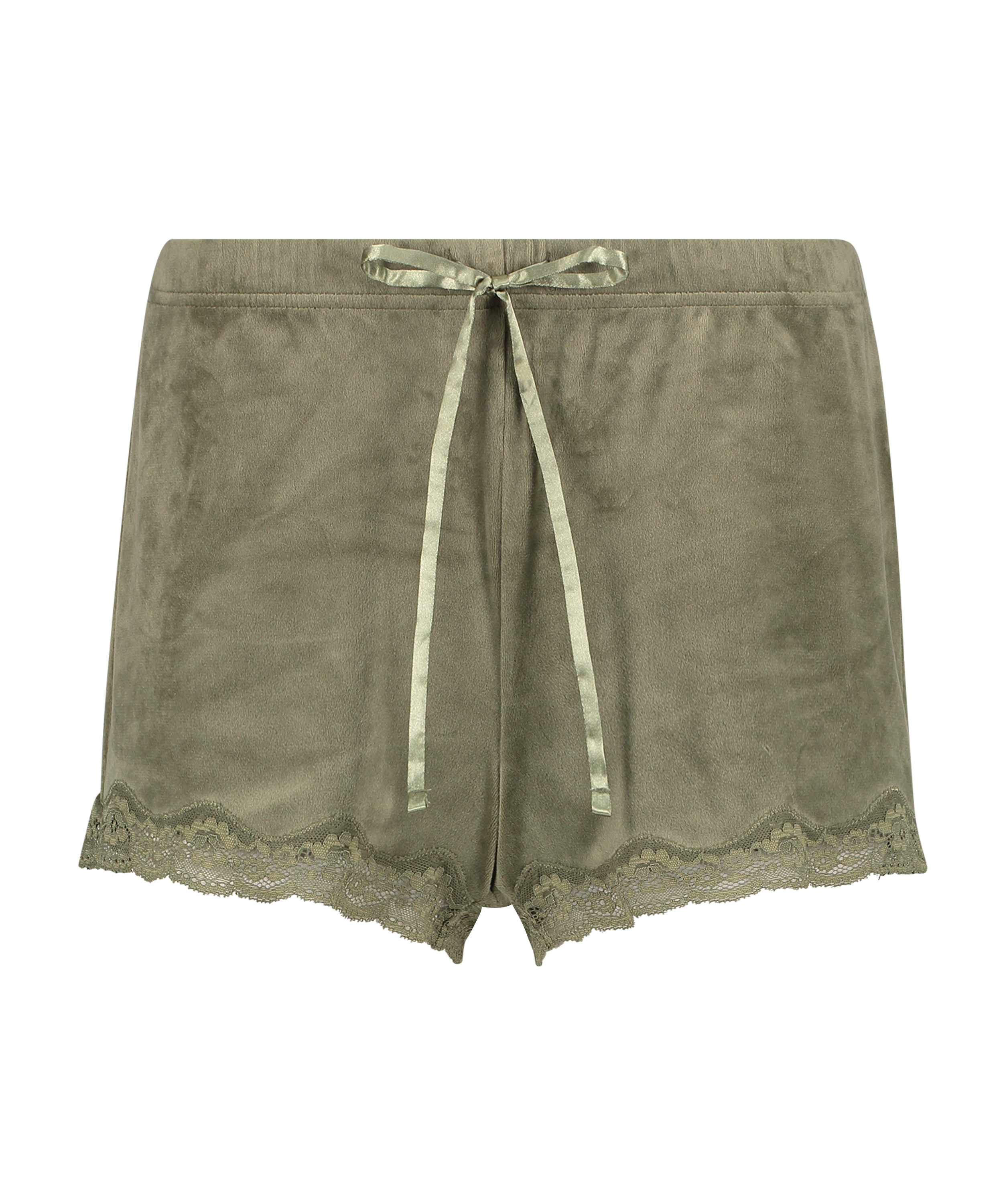 Velvet lace shorts, Gr&oslash;nn, main