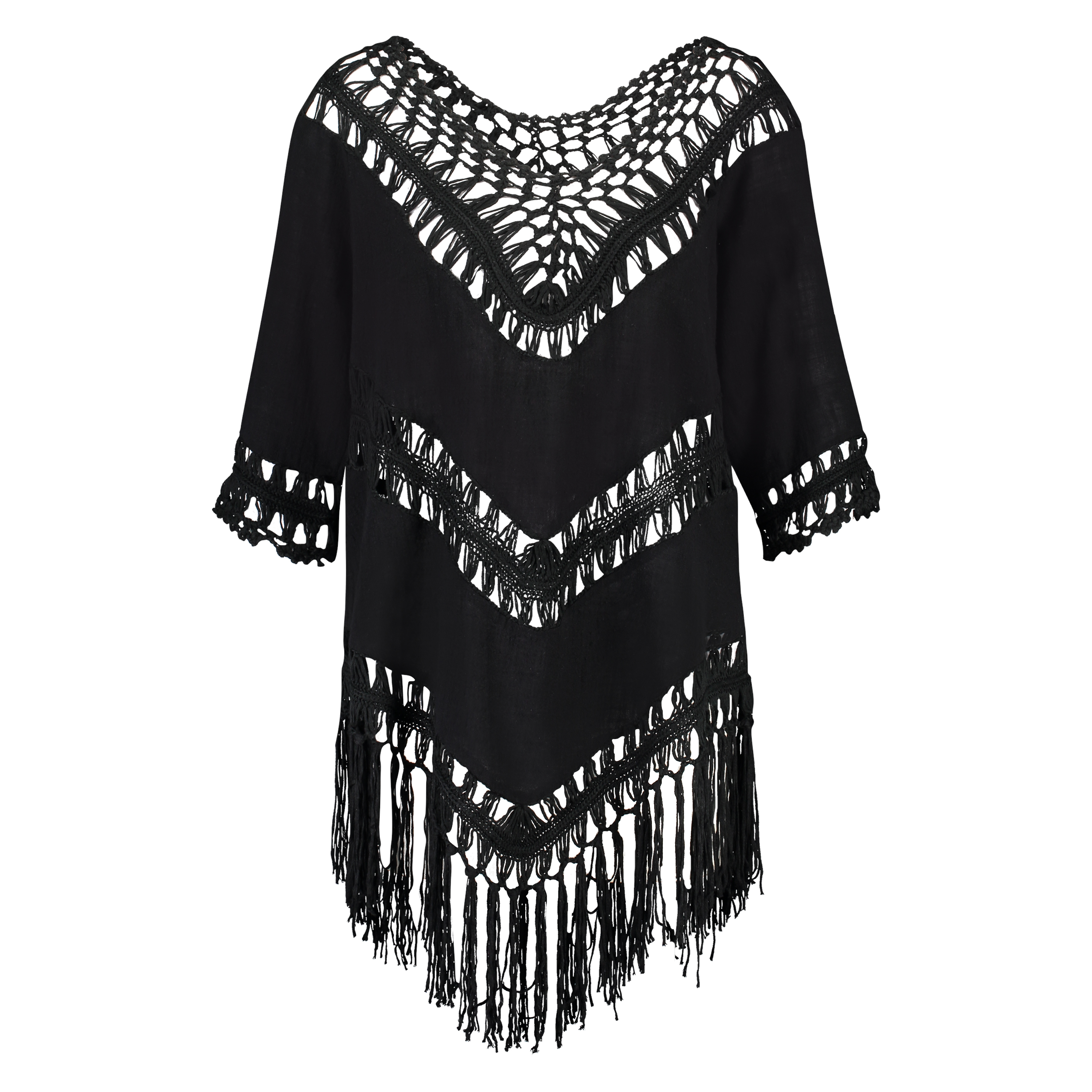 Fringe Tunic, Svart, main