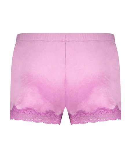 Velvet lace shorts, Rosa