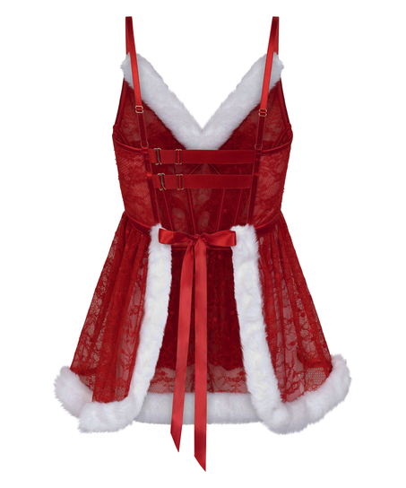 Wired slipdress Sexy Santa, Rød