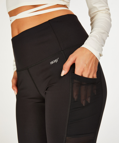 HKMX High waisted sport leggings Ruched, Svart