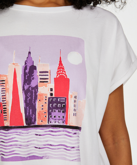 Kort sove-pysjamastopp, Hvit