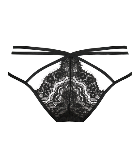 Brasiliansk truse med fransk &aring;pning Seraphina, Svart