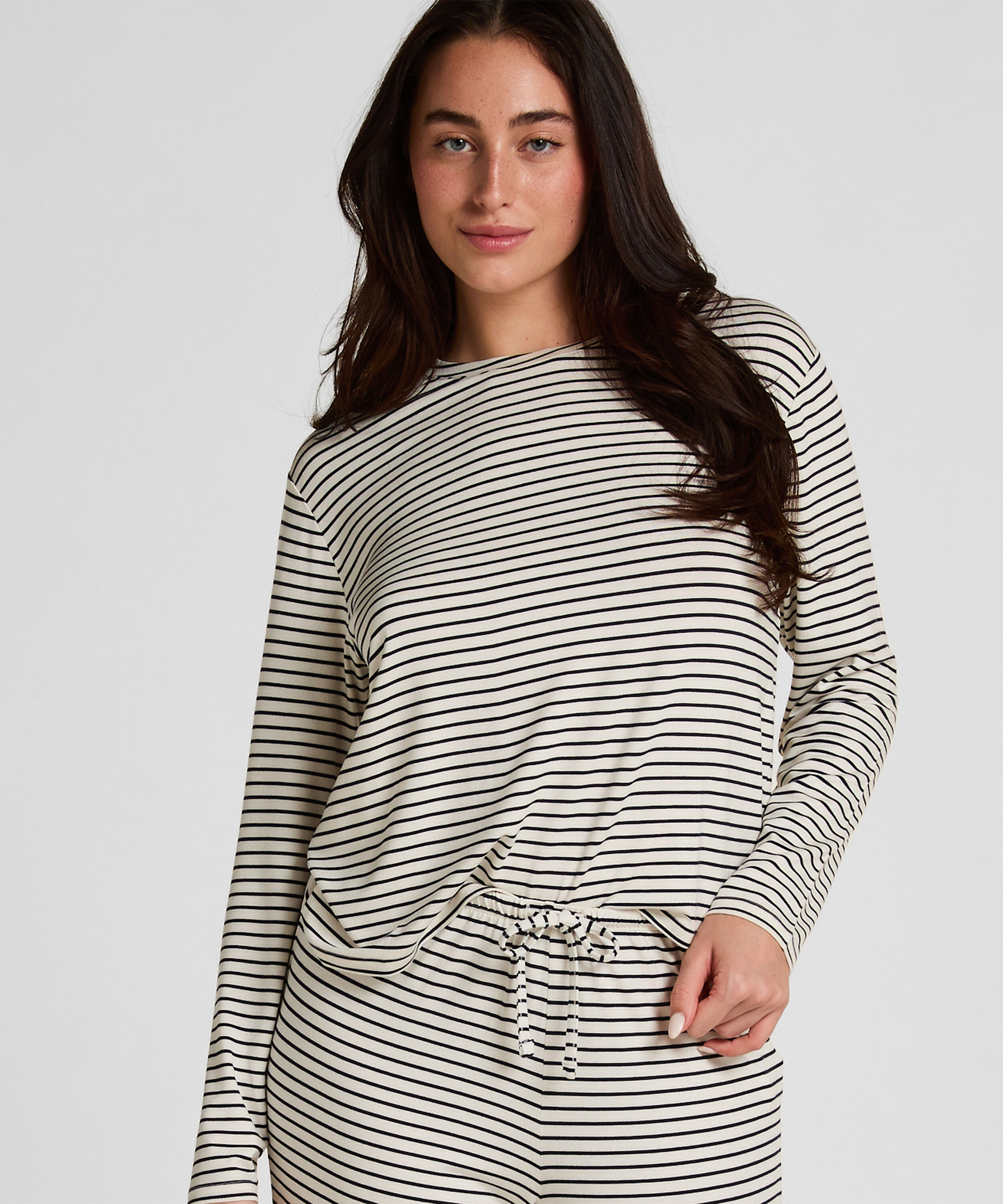 Pyjama Top Loose Jersey, Hvit