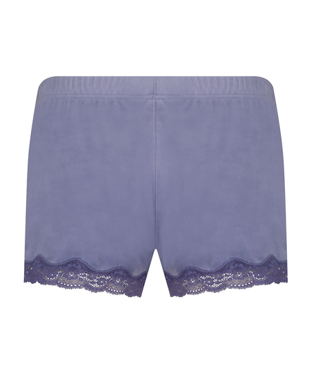 Velvet lace shorts, Lilla