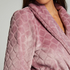 Fleece rib kort badekåpe, Lilla