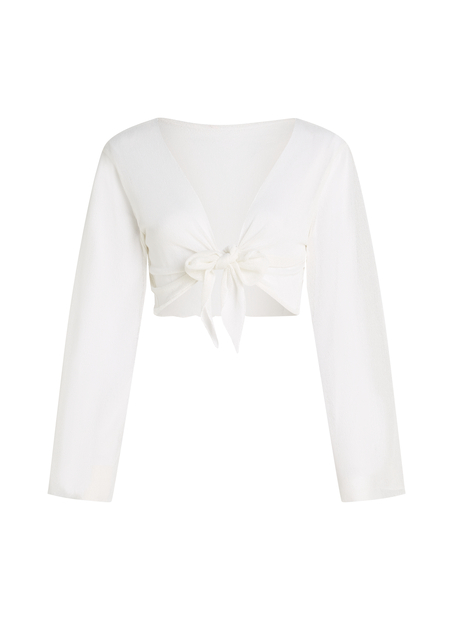 Strand Strikketopp, Hvit