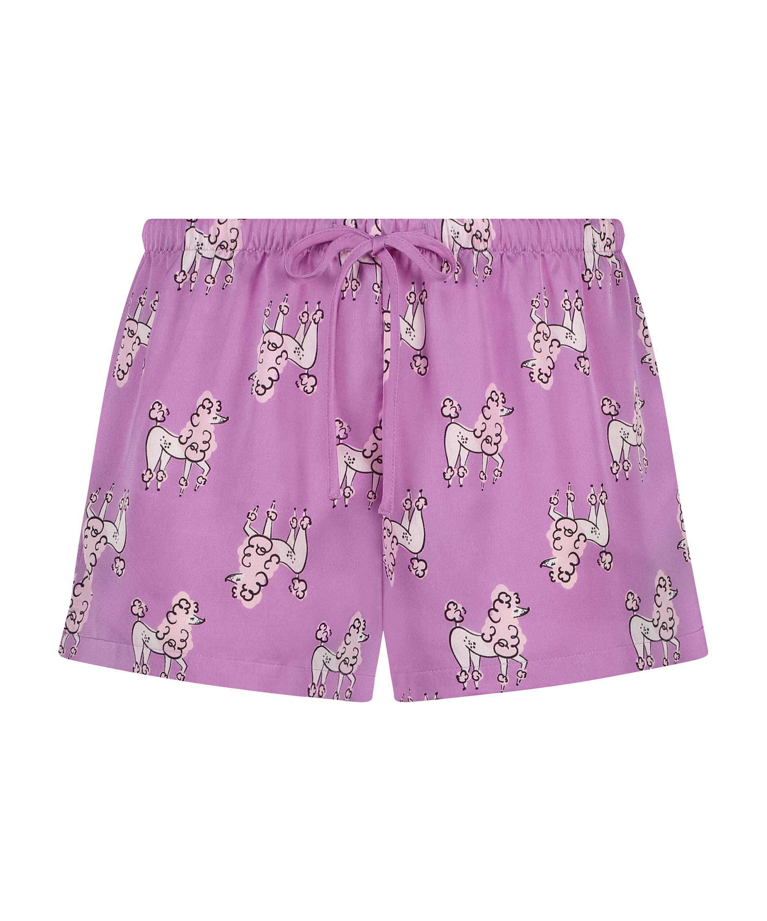 Pyjamasshorts i sateng, Lilla, main