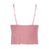 Mia HKM x NA-KD rib lace cami, Rosa
