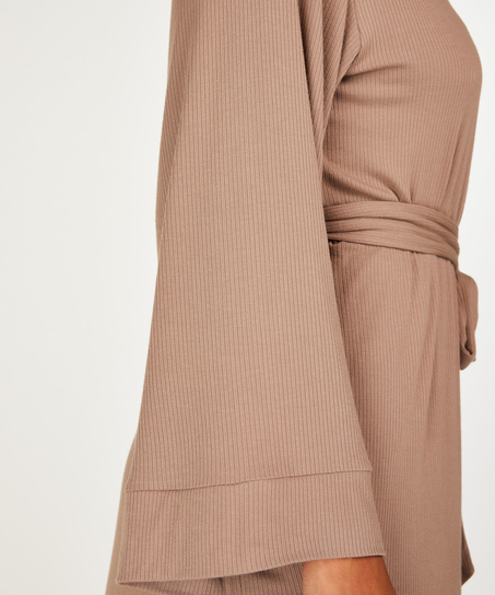 Ribbet kimono, Brun
