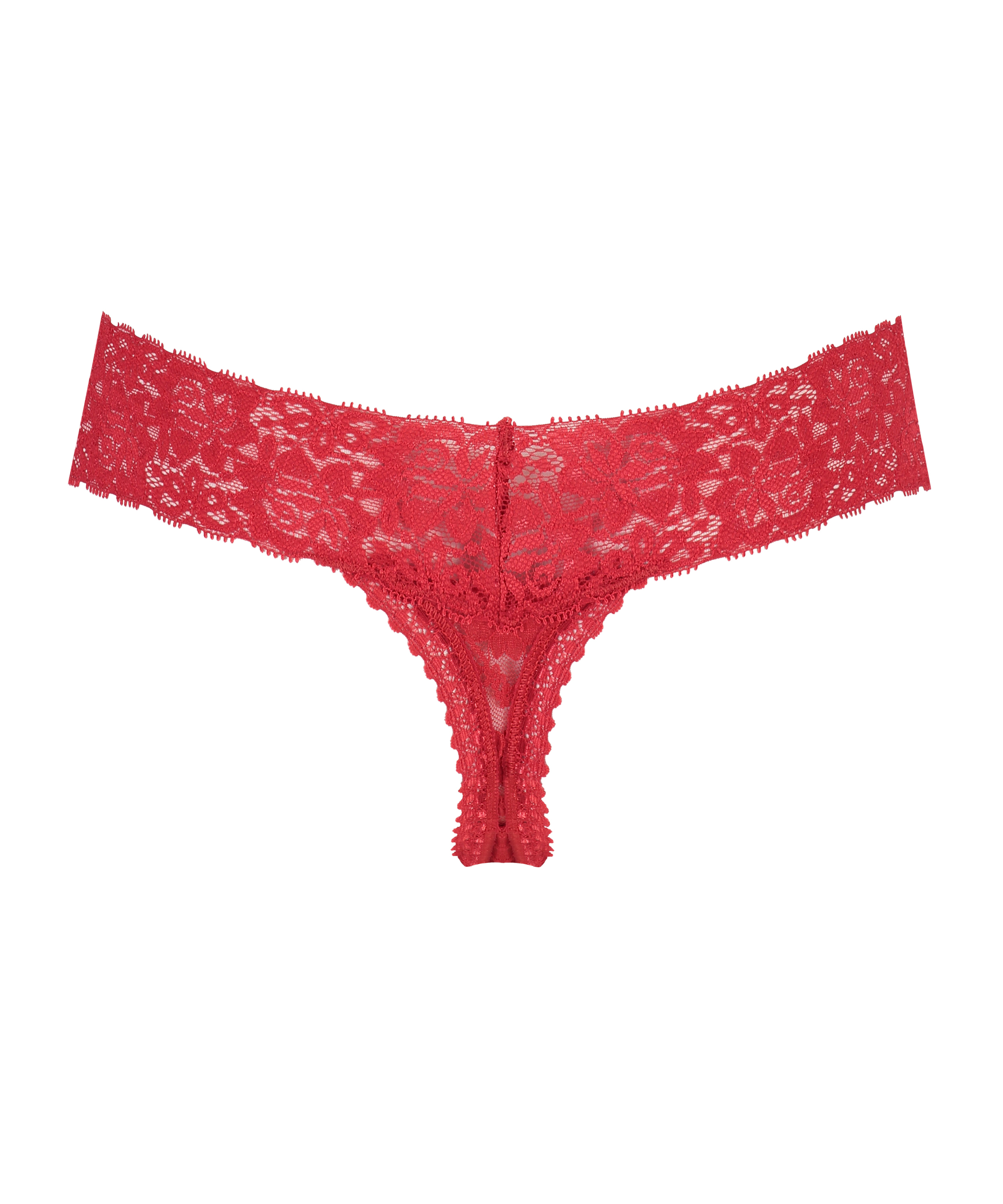 Floral lace g-streng, Rød, main