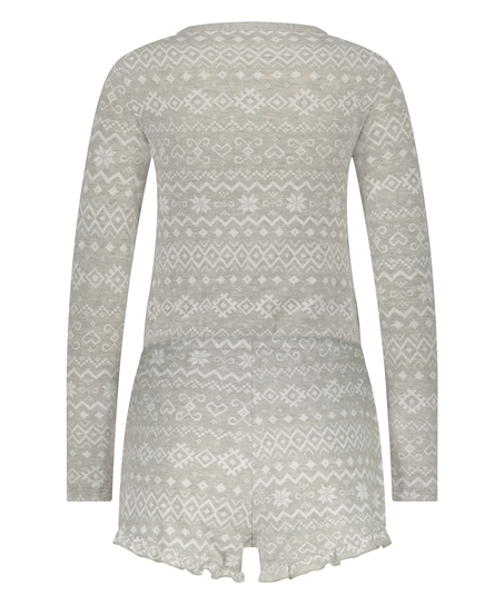 Børstet kort onepiece, Grå