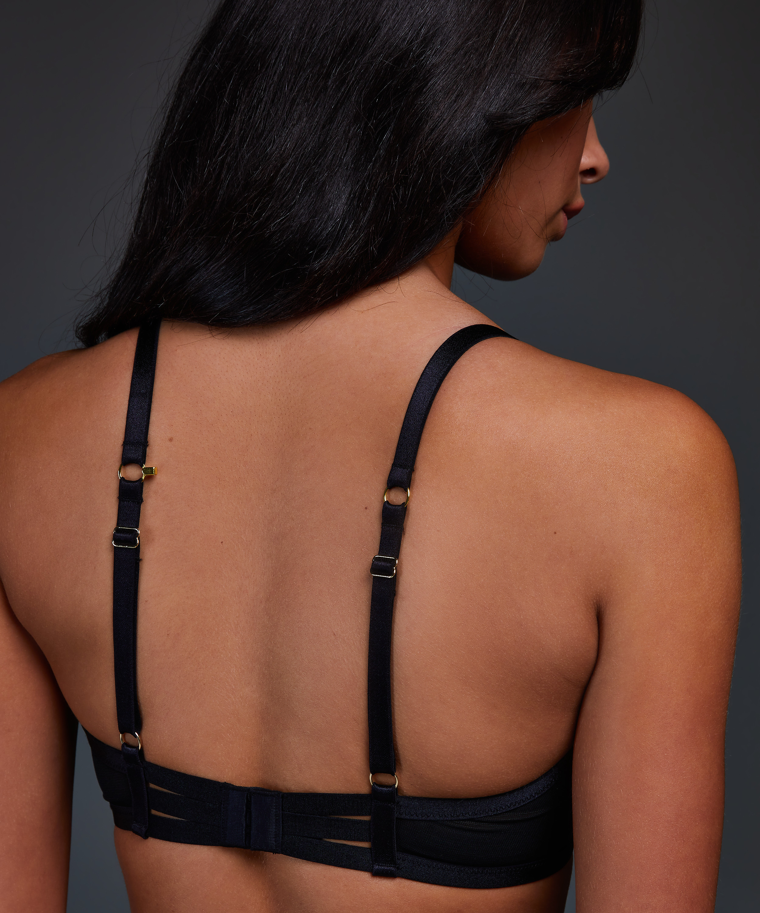 Effie upolstret BH med spiler, Svart, main