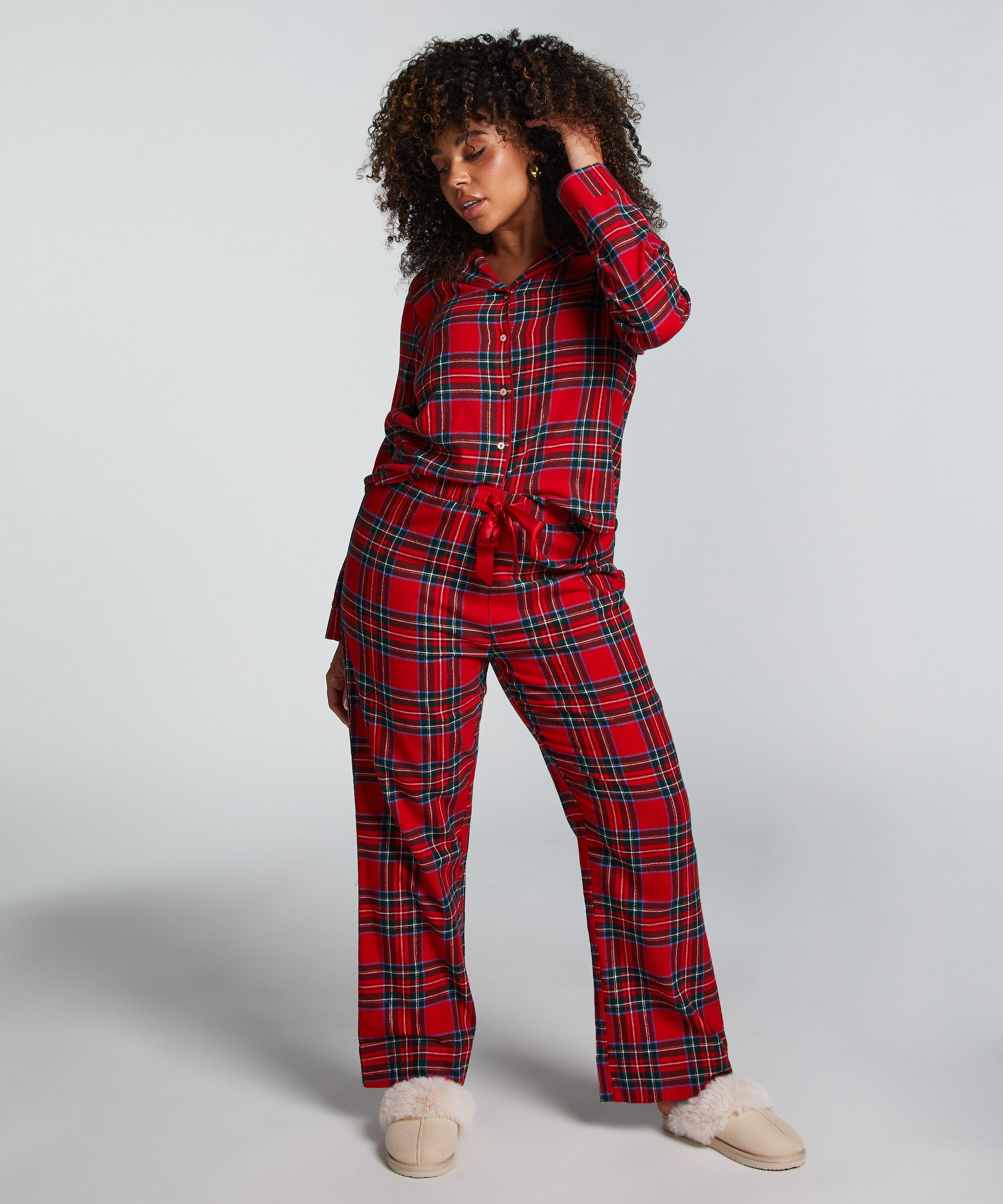Twill pyjama set, Rød