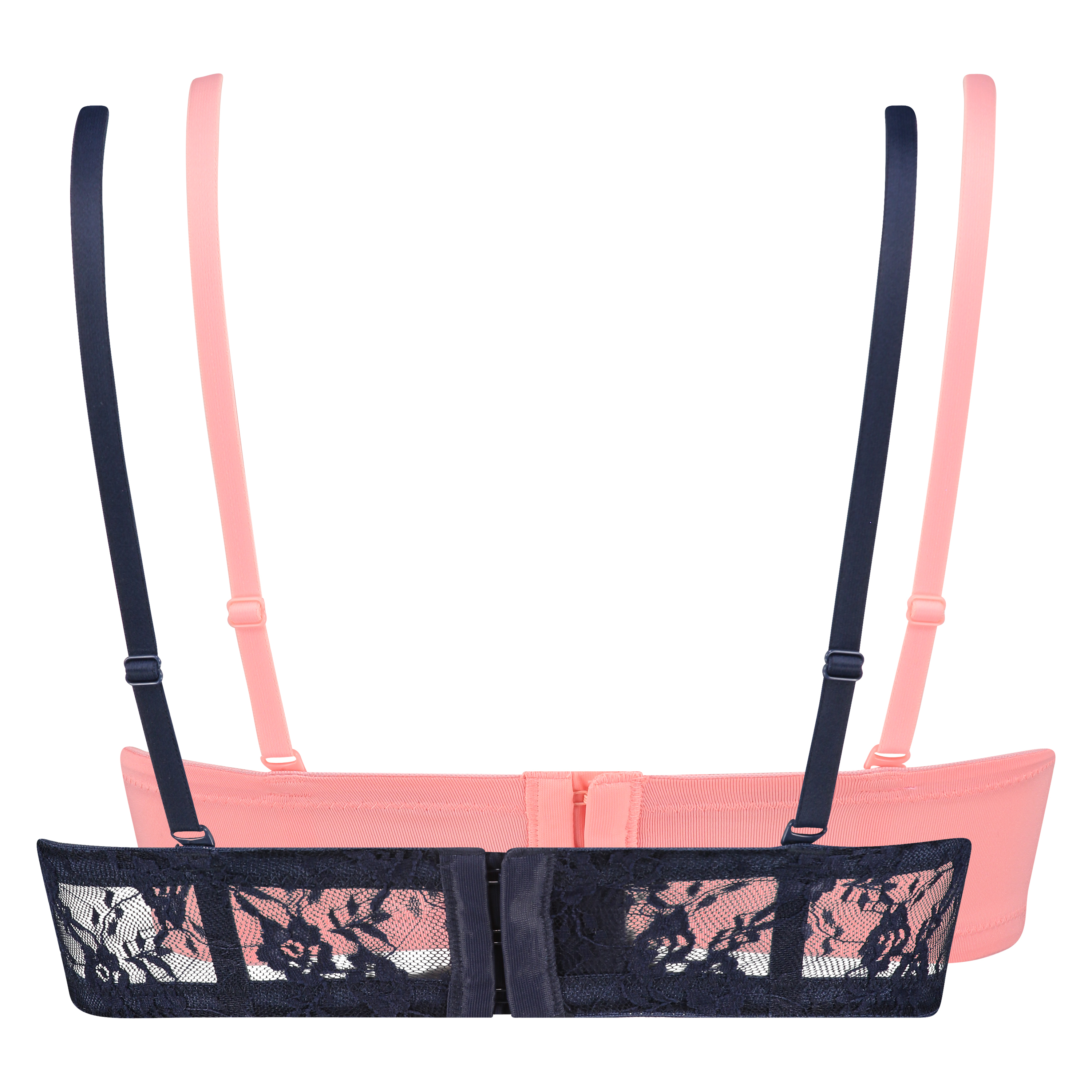 2 Strapless Padded Underwired Bras Lace, Bl&aring;, main