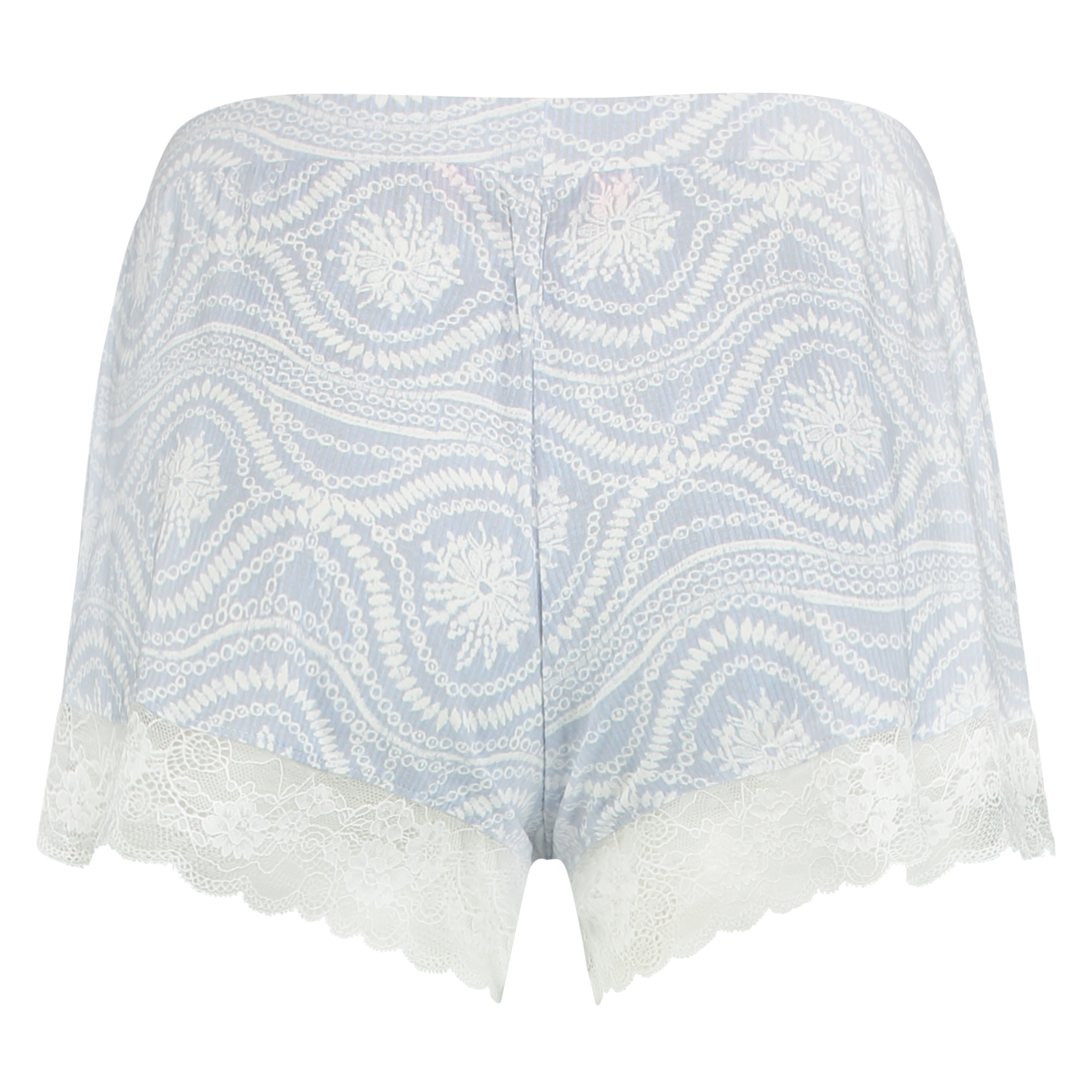 Pysjamashorts Jersey Lace, Blå, main