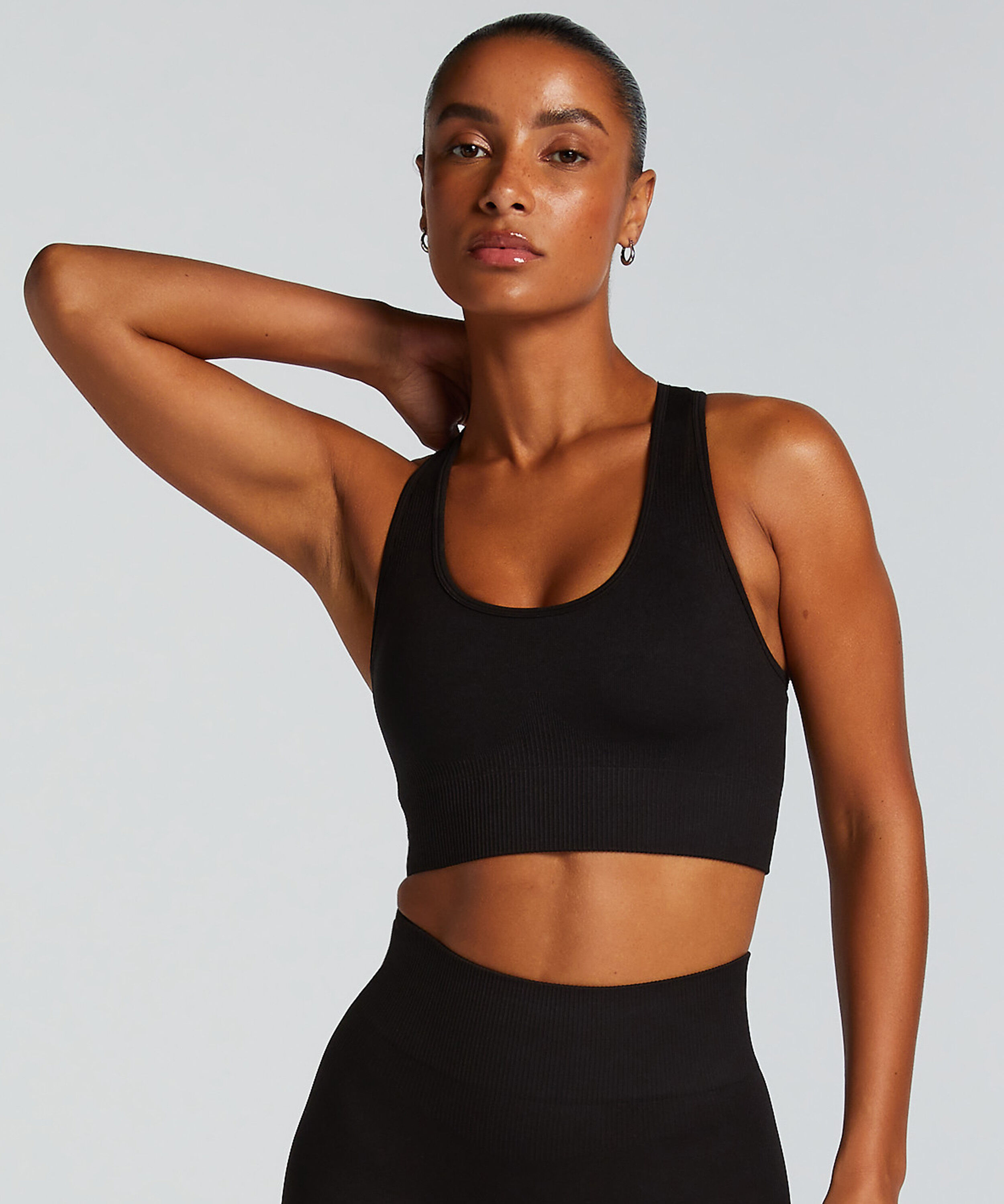 HKMX sømløs sports-BH, Svart