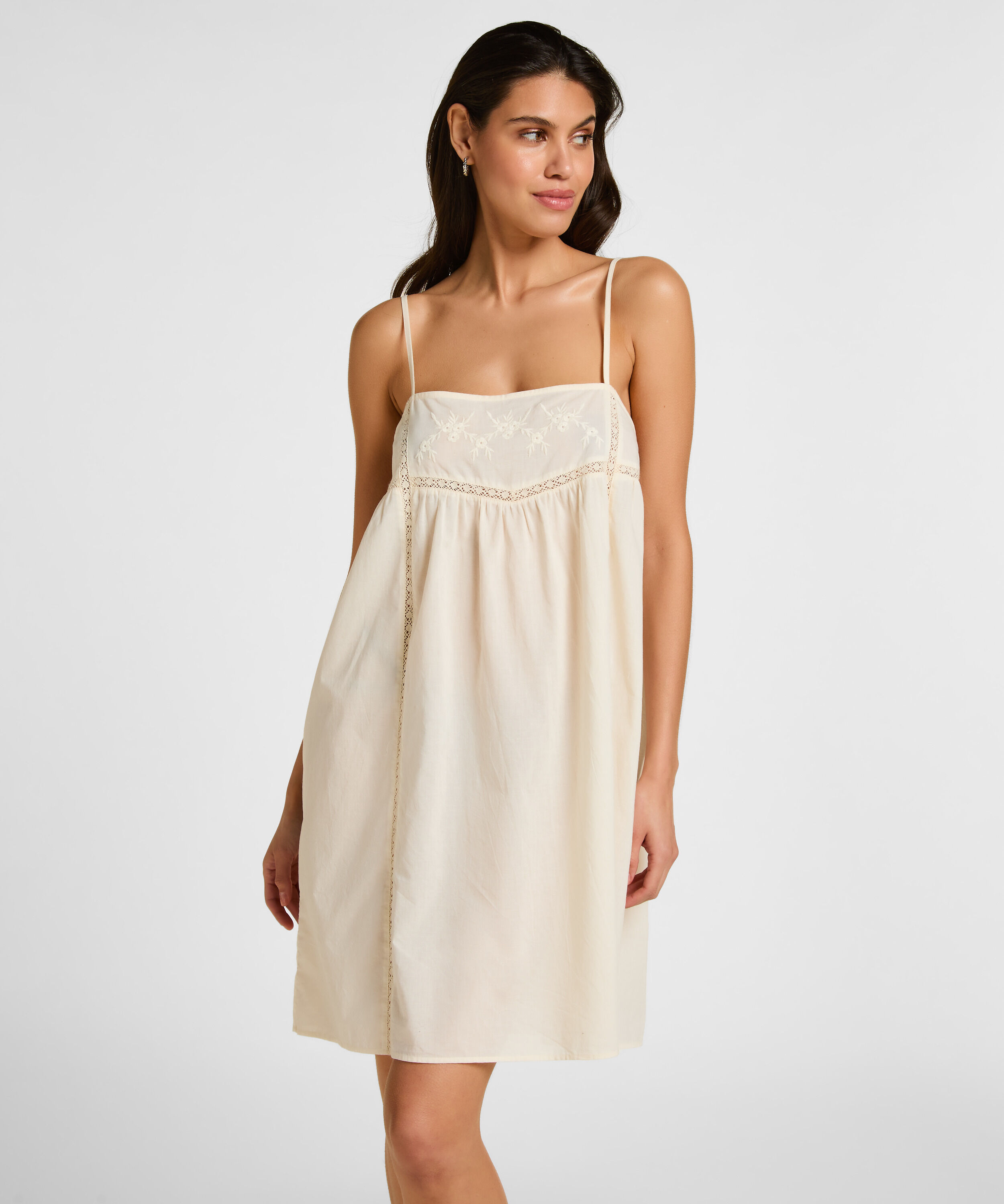Slipdress Embroidery, Hvit