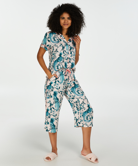 Woven pyjamasjakke korte ermer, Rosa