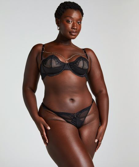 Polstret spile-BH med halve skåler Belladonna, Svart