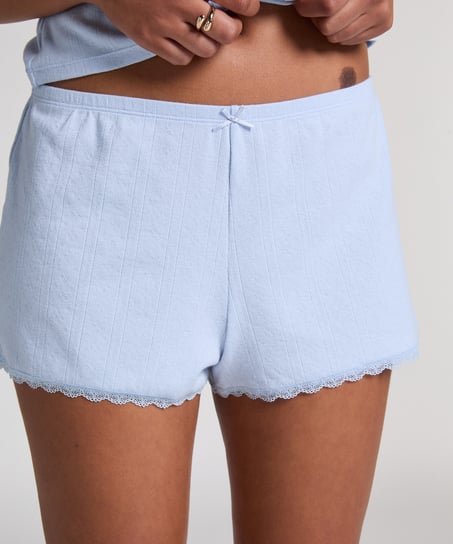 Pointelle shorts, Blå