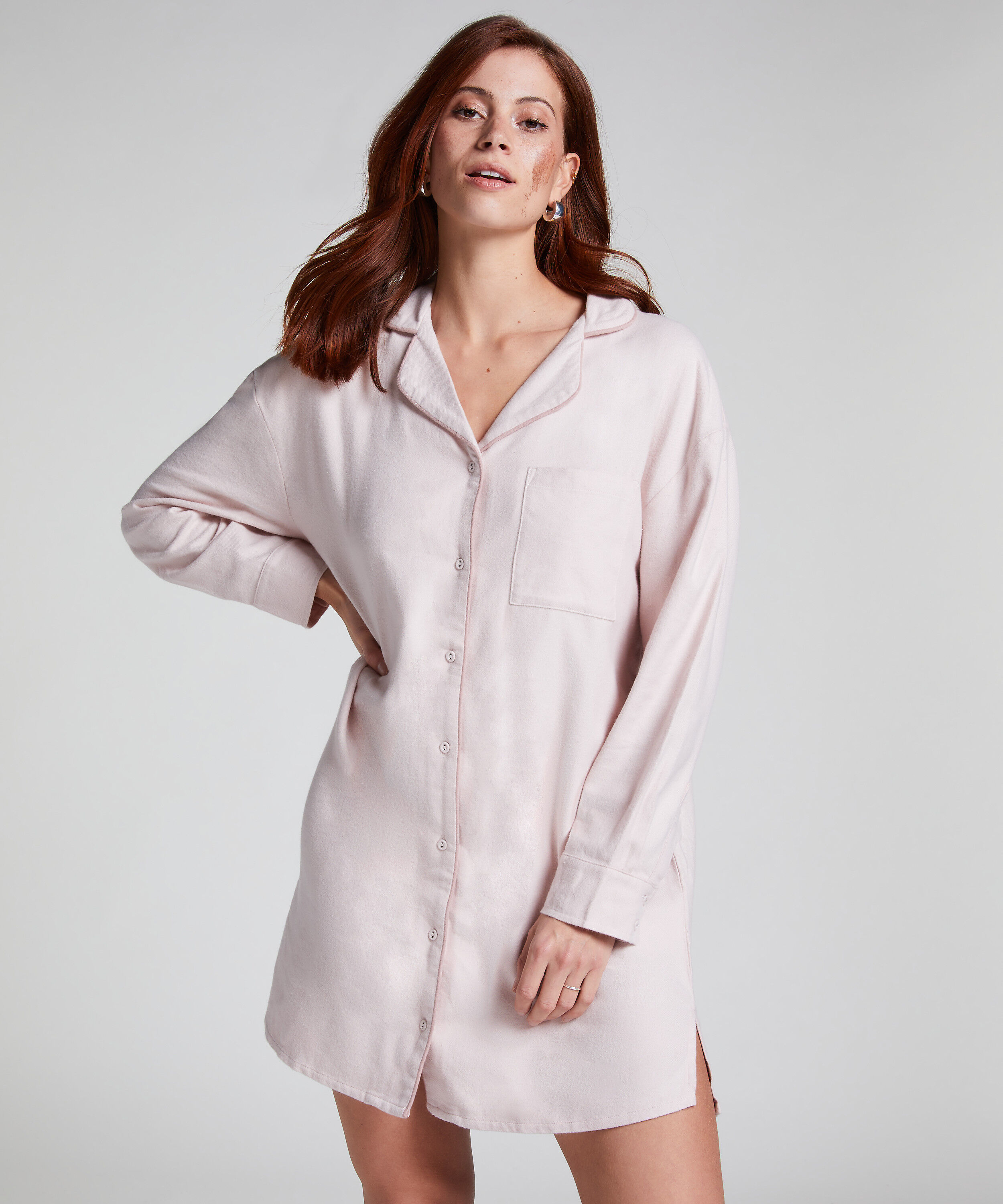 Nattskjorte Flanell, Lilla