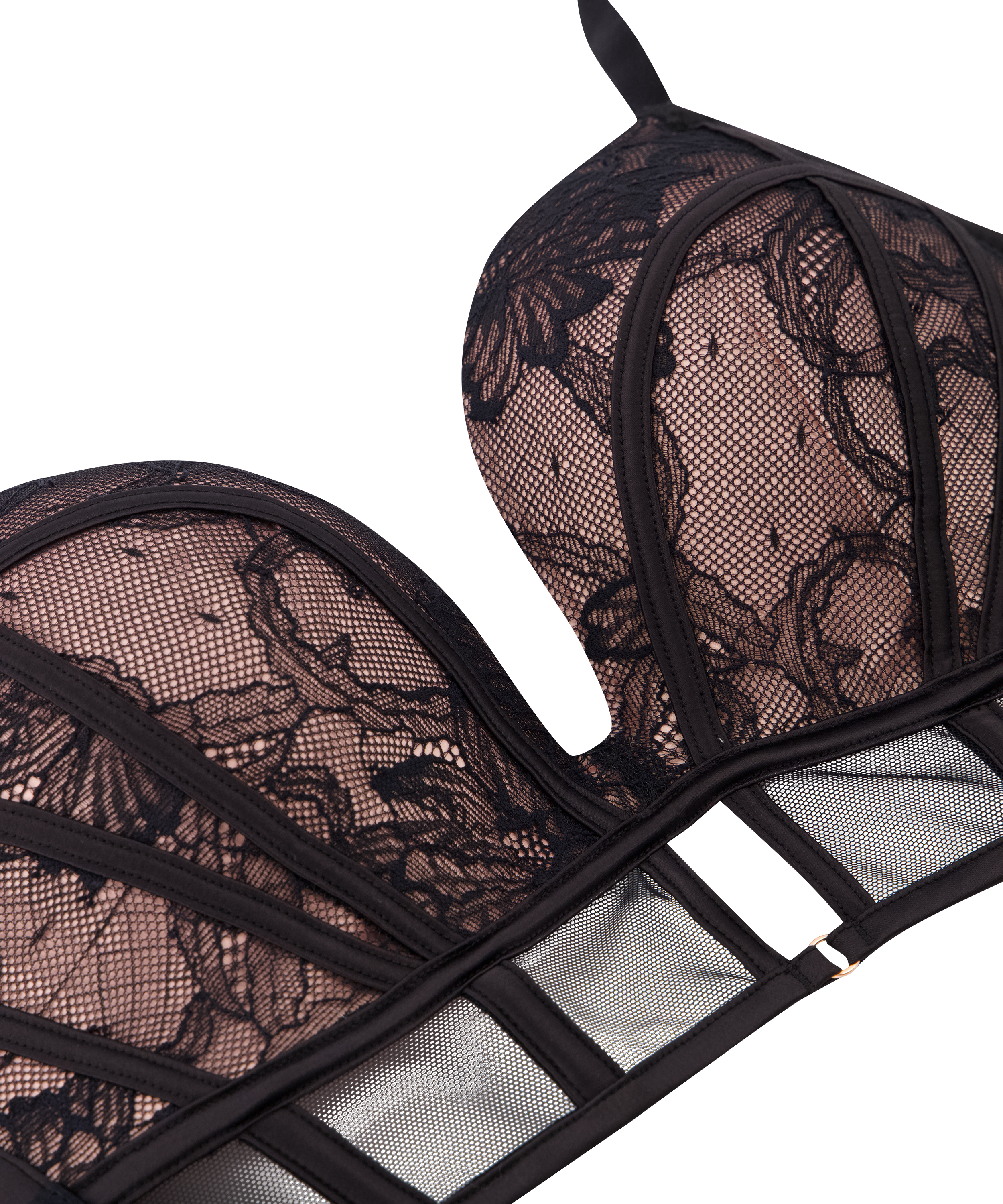 Magdalena Longline polstret pushup-BH uten spiler Magdalena, Svart, main