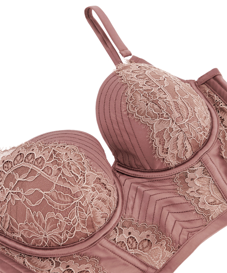 Erika frret longline-bh med b&oslash;yle, Brun