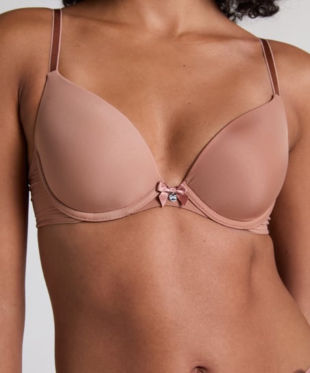 ﻿Vattert bh med bøyle Plunge, Brun