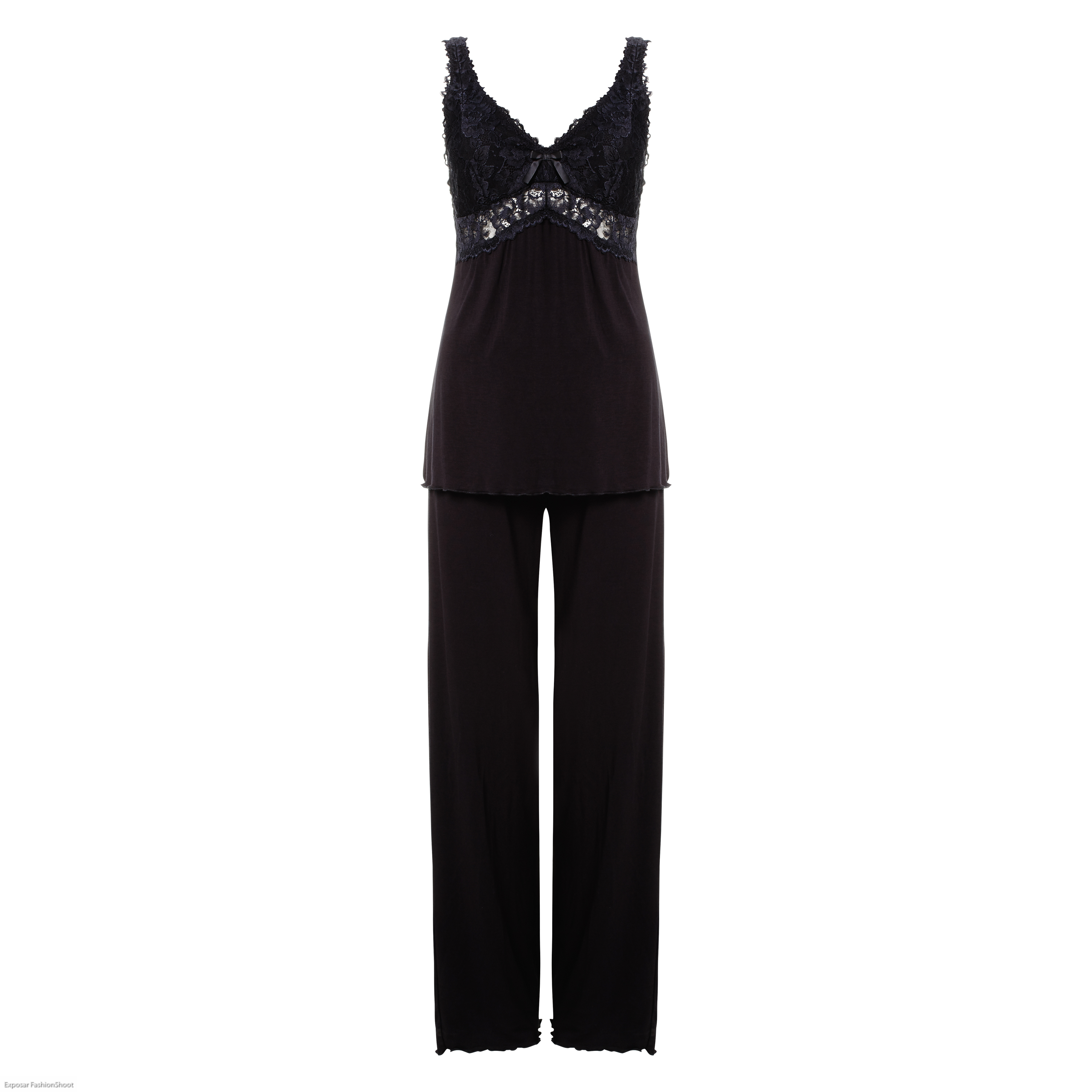 Modal pyjamassett i blonde, Svart, main