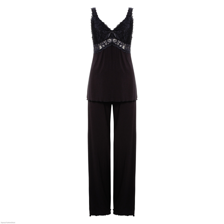 Modal pyjamassett i blonde, Svart