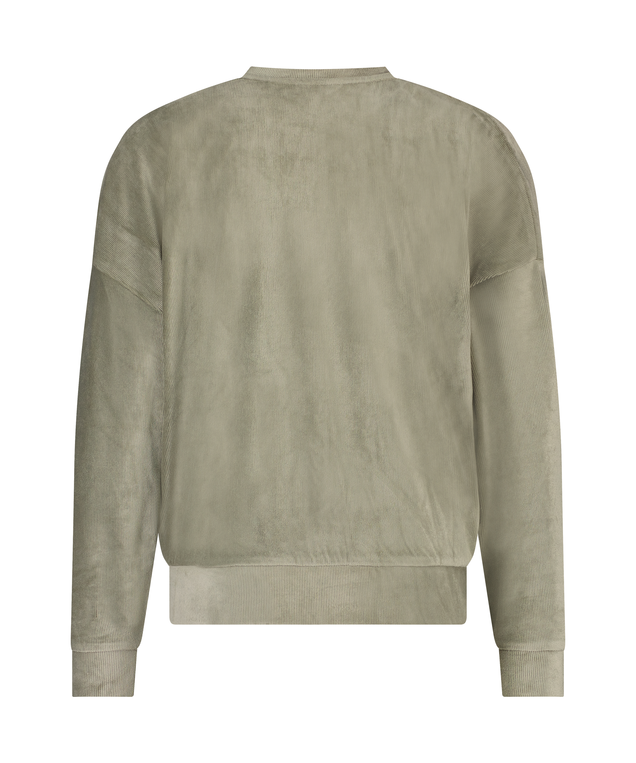 Fl&oslash;yelsrib-topp med lange ermer, Gr&oslash;nn, main