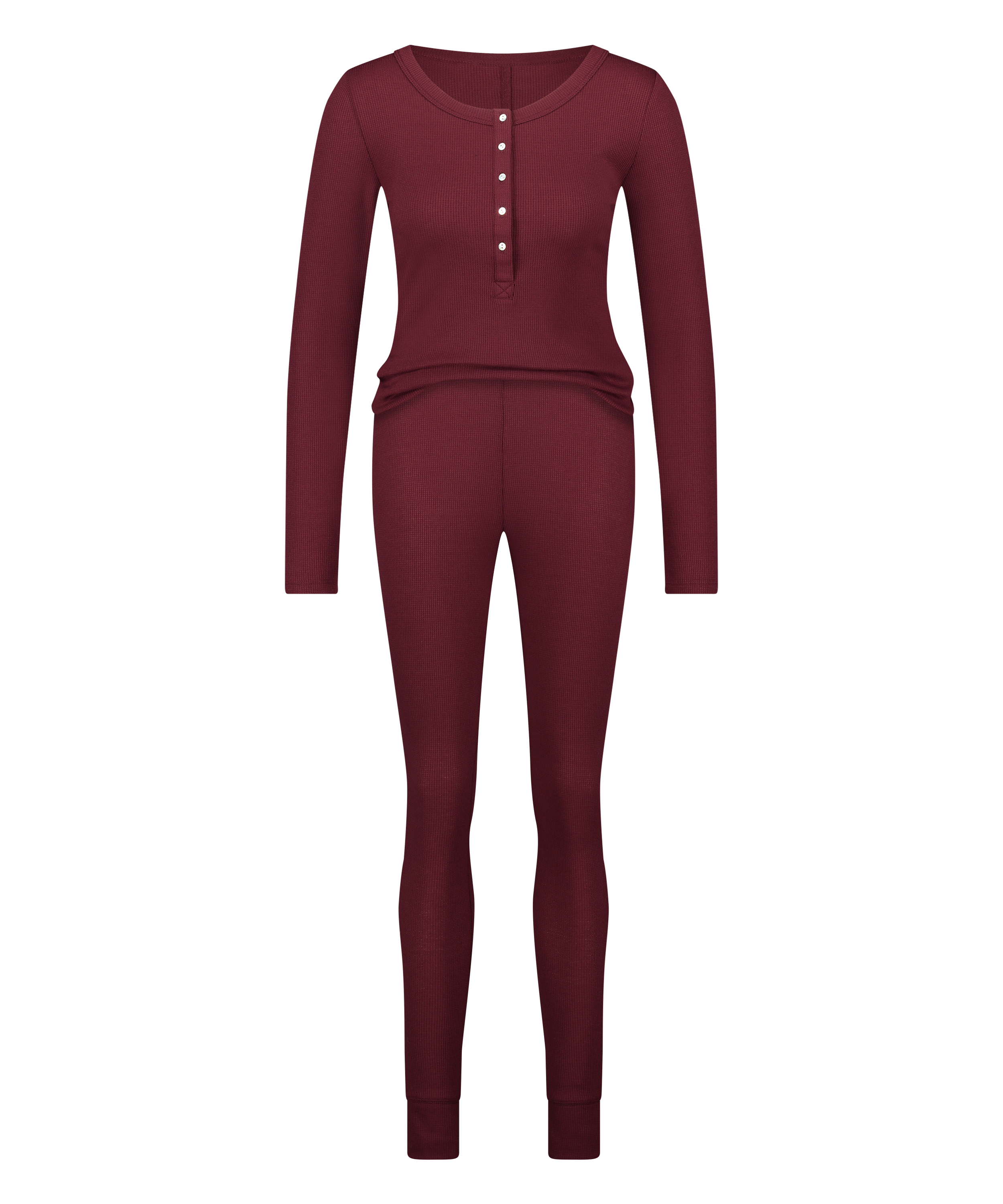 Waffle Placket pysjamas, Lilla, main