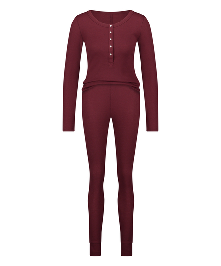 Waffle Placket pysjamas, Lilla