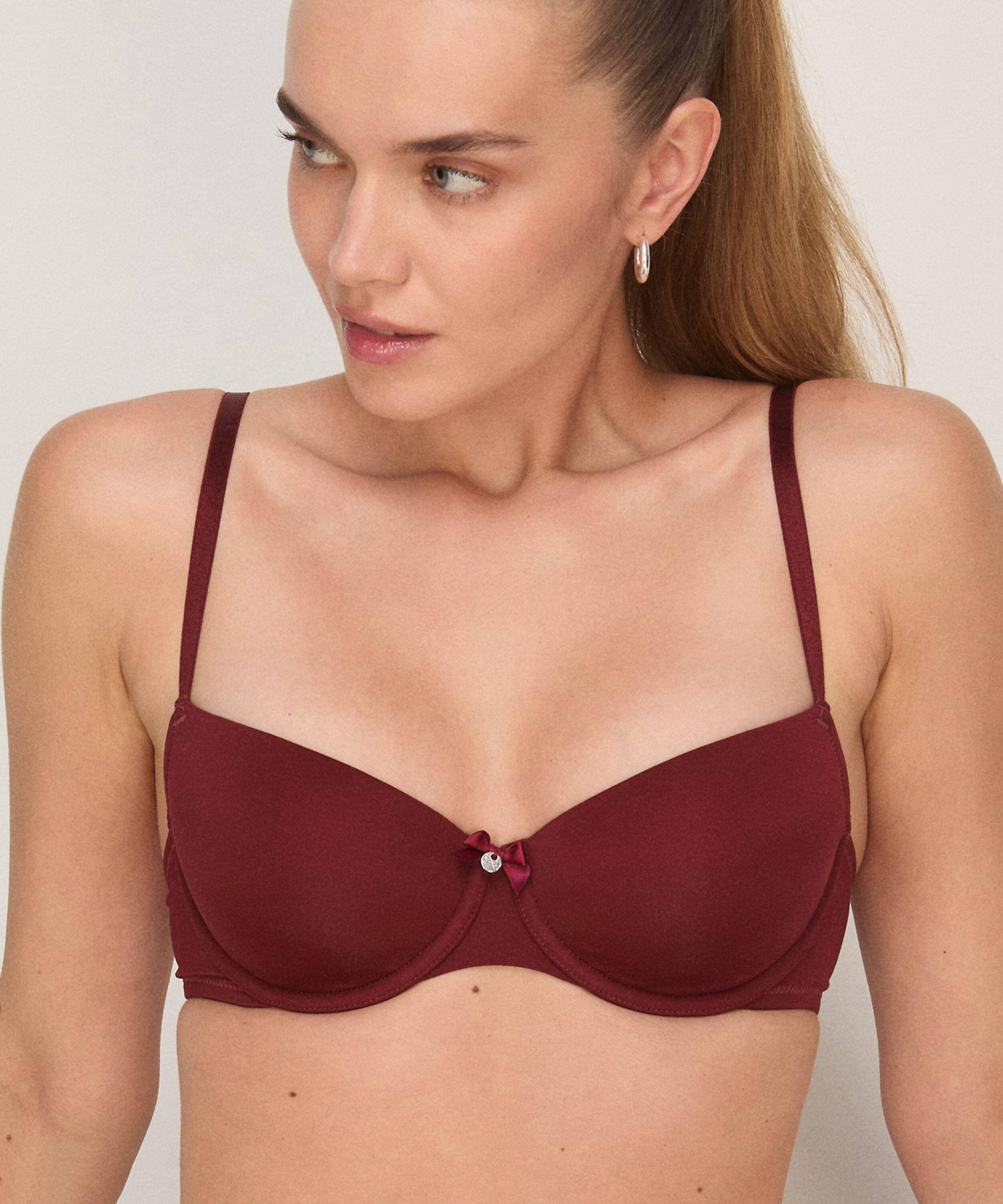 Demi foret BH med bøyle, Rød