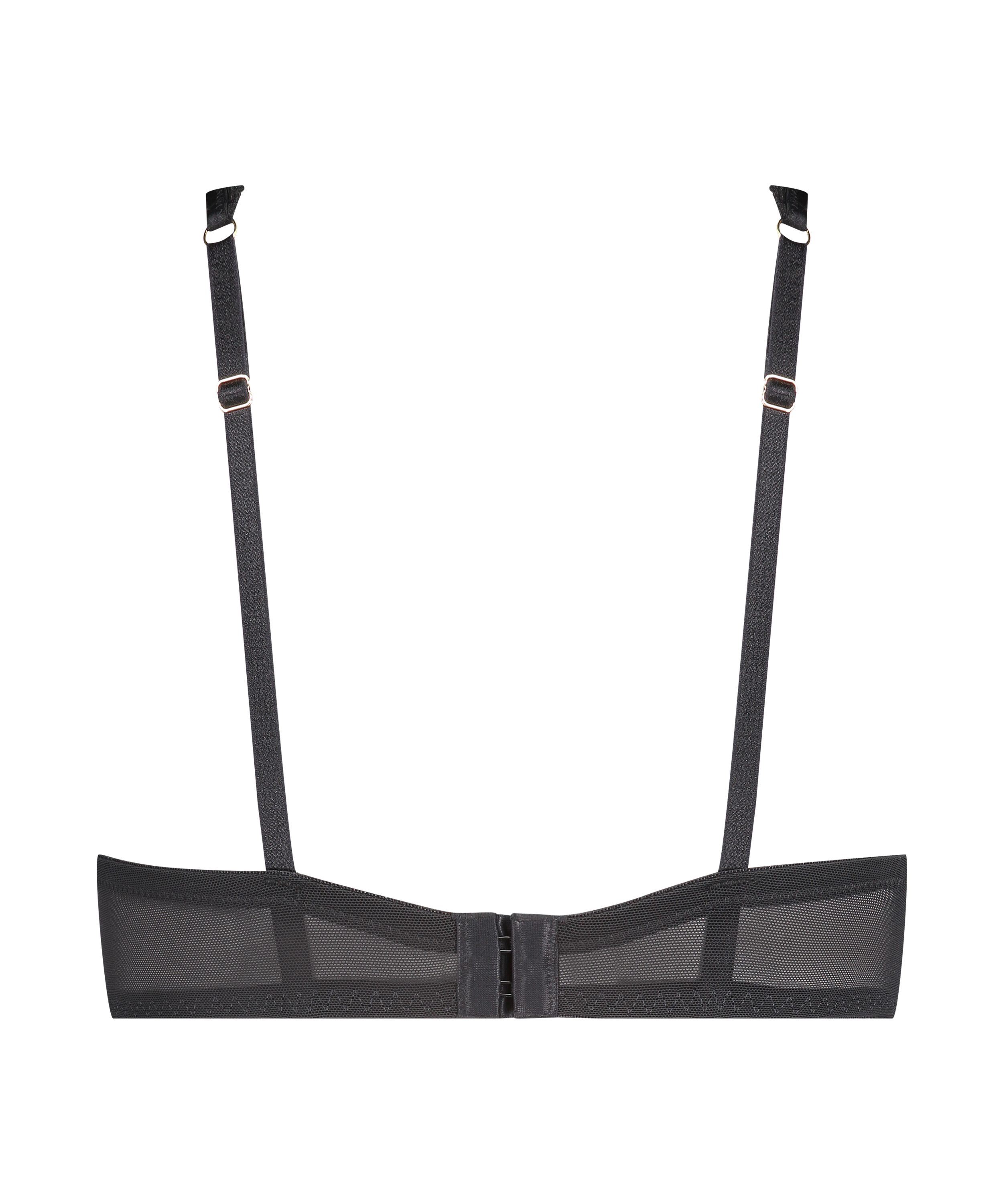 Malika polstret spile-BH med halve skåler, Svart, main
