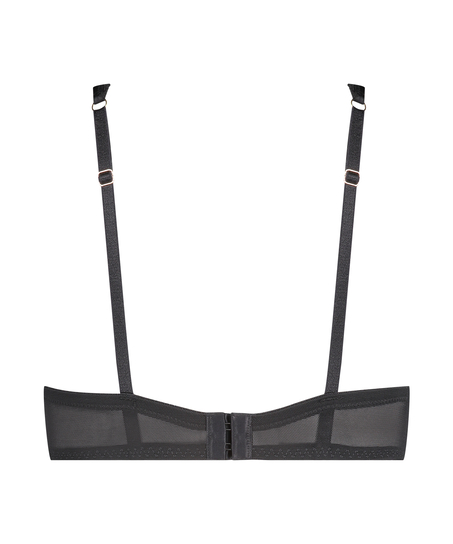 Malika polstret spile-BH med halve skåler, Svart