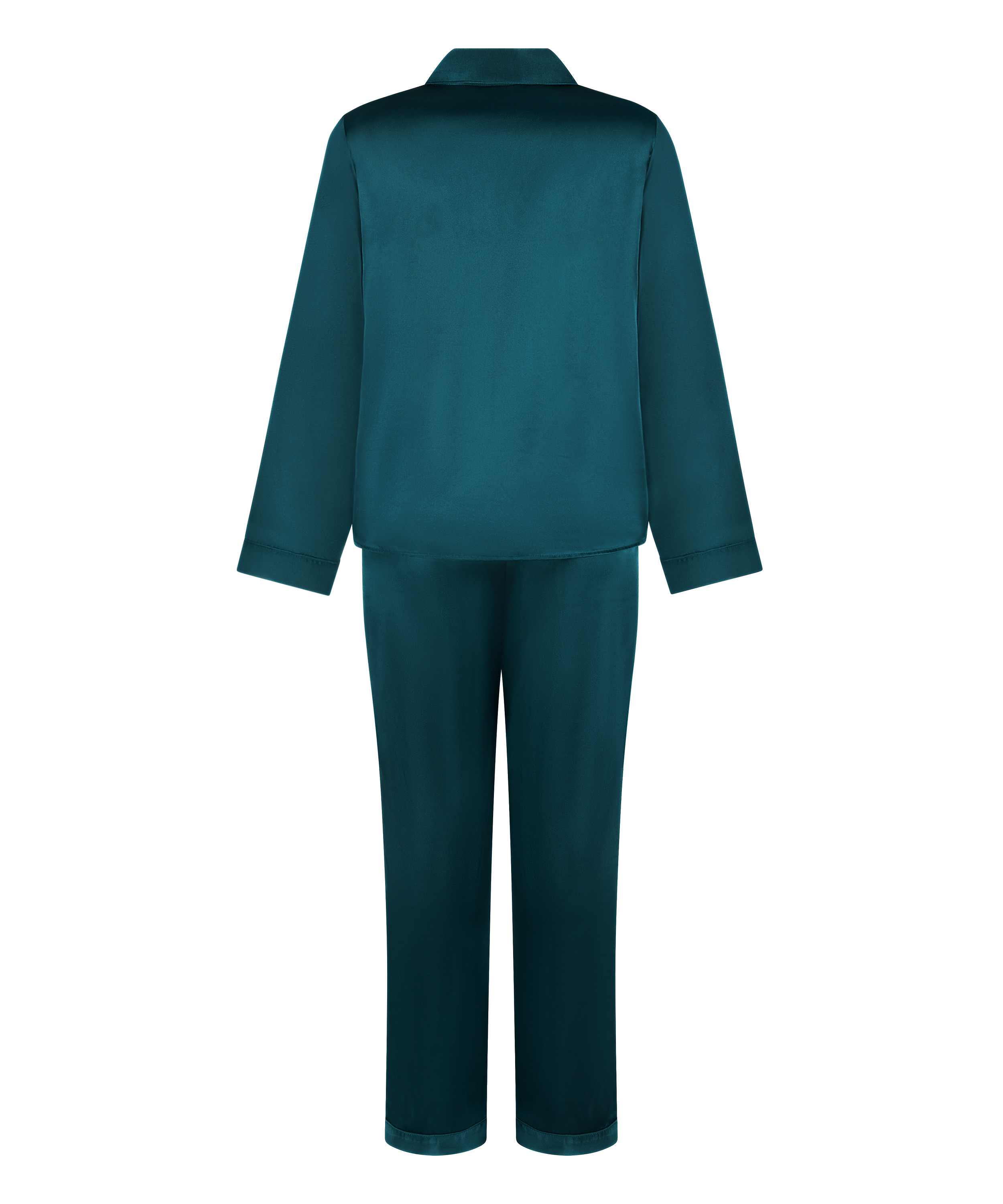 Pyjama Set Shiny Satin, Bl&aring;, main