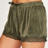 Velvet lace shorts, Grønn