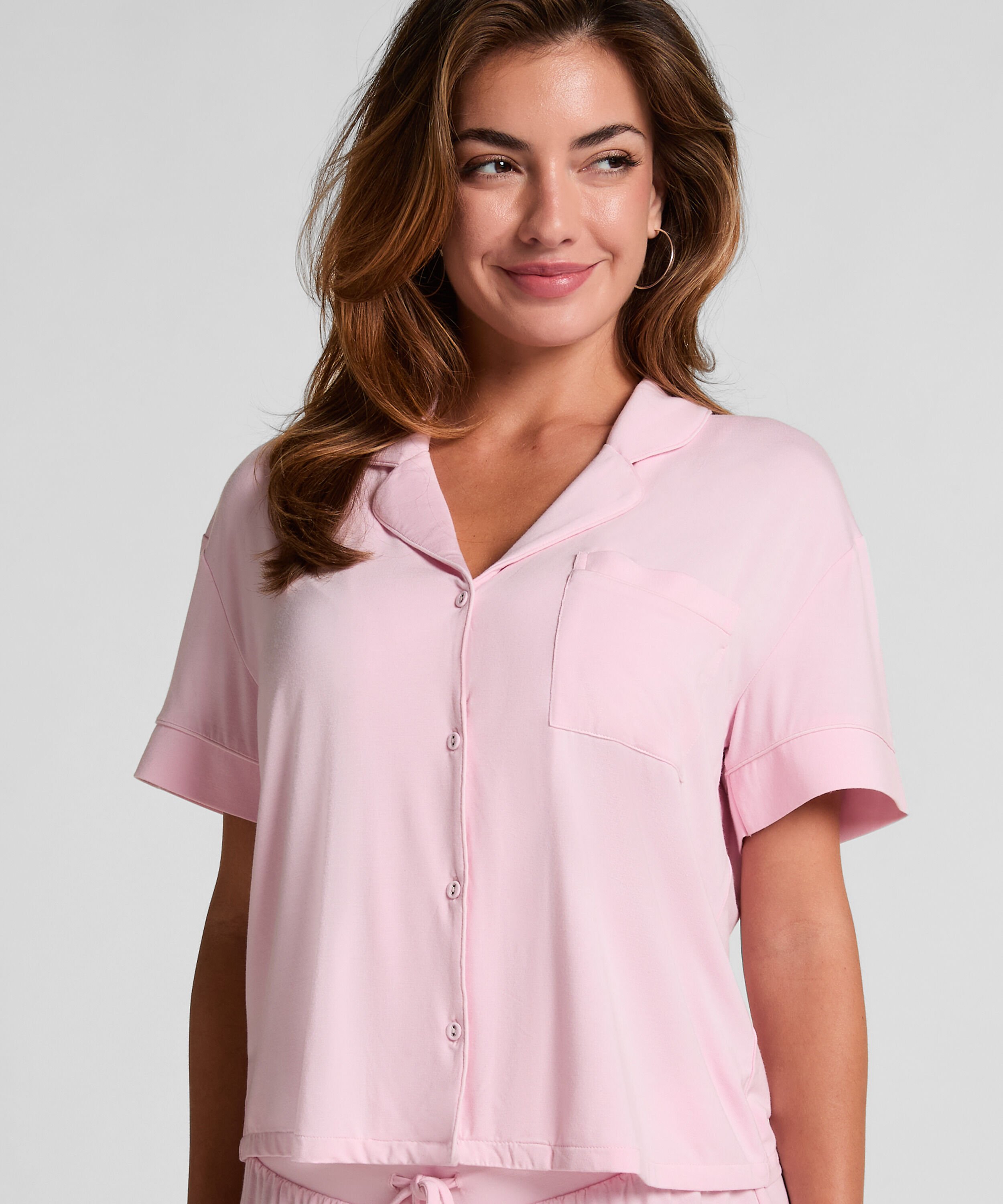 Essential kortermet jakke i jerseystoff, Rosa
