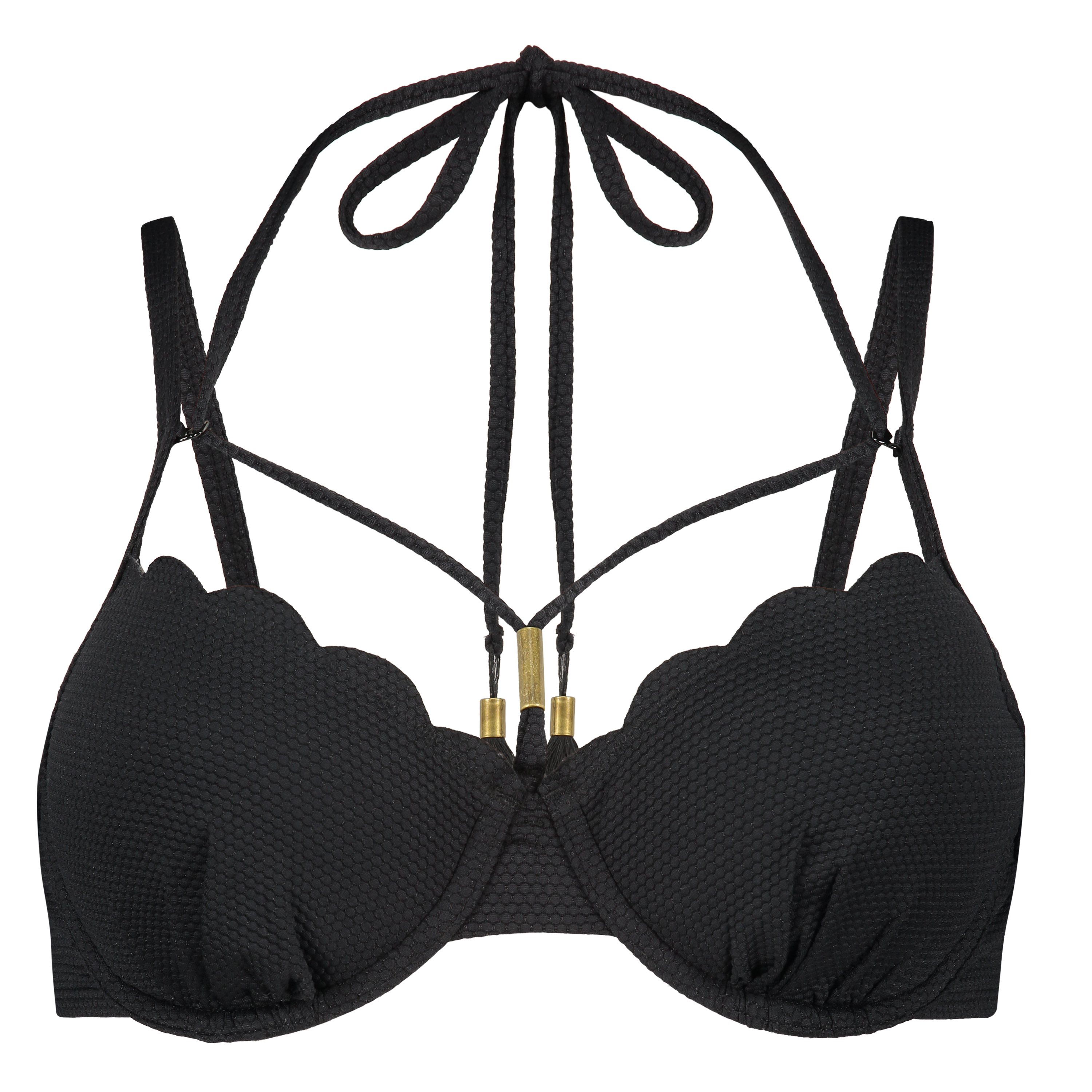 Scallop Glam foret bikinitopp med b&oslash;yle, Svart, main