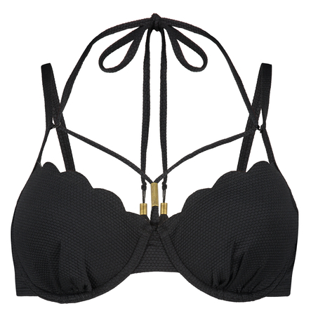 Scallop Glam foret bikinitopp med b&oslash;yle, Svart