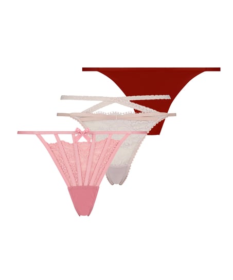 3-pakning g-strengtruser, Rosa