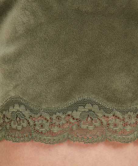 Velvet lace shorts, Gr&oslash;nn