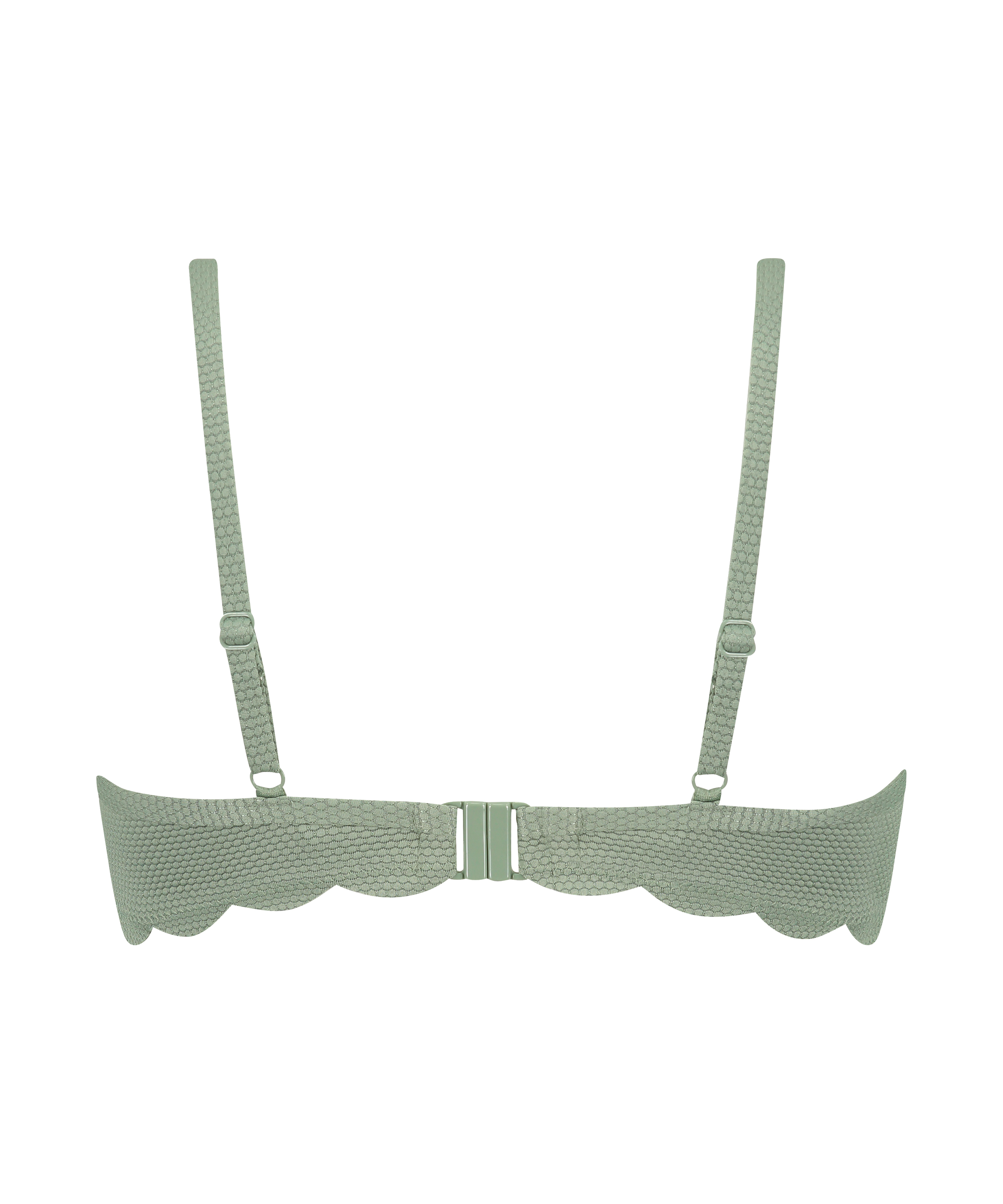 Polstret bikinitopp med bøyle Scallop, Grønn, main