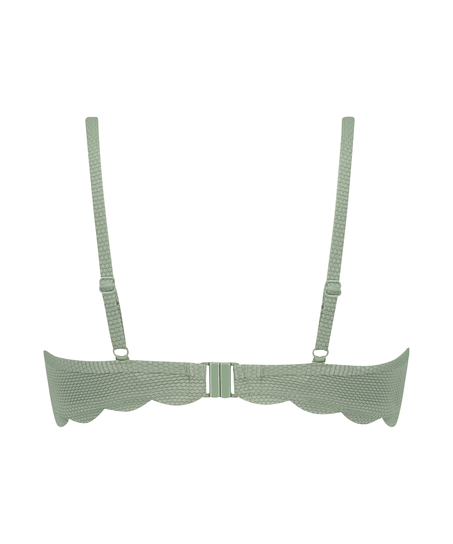 Polstret bikinitopp med bøyle Scallop, Grønn